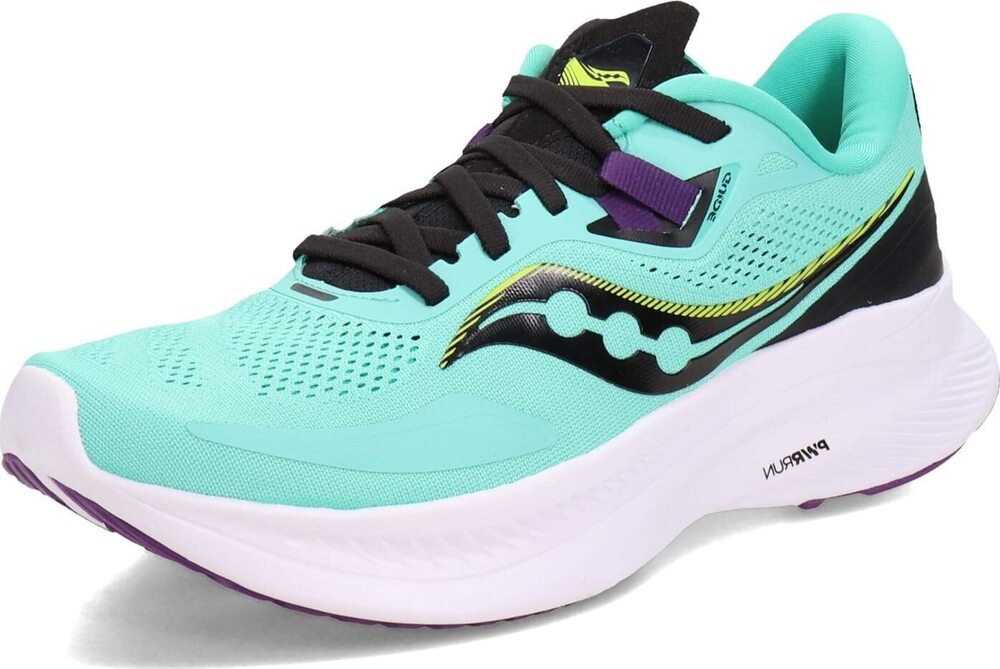 SAUCONY WOMEN'S GUIDE 15 RUNNING SHOE, COOL MINT/ACID, 9.5